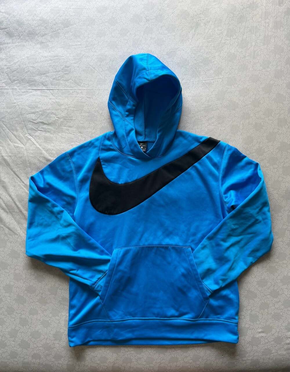 Nike Therma Pullover Big Swoosh Size L Blue Hoodie